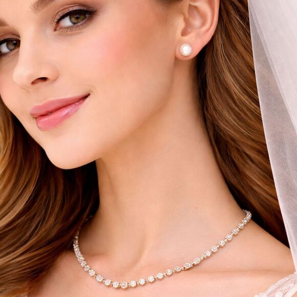 10mm Cultured Pearl Sterling Vermeil Stud Earrings 925 - Picture 2 of 6